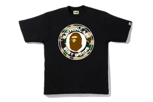 BAPE 1st Camo Busy Works Tee Black/Beige