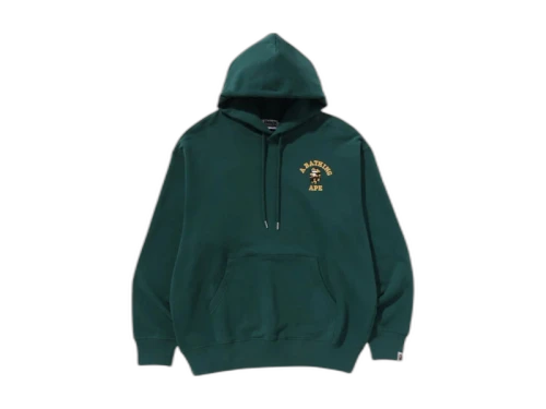BAPE 1st Camo College Logo Relaxed Fit Pullover Hoodie Olivedrab