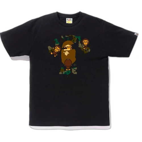 BAPE 1st Camo College Milo Tee Black/Green