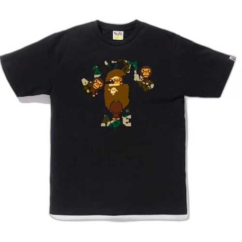 BAPE 1st Camo College Milo Tee Black/Yellow