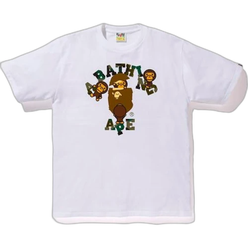 BAPE 1st Camo College Milo Tee White/Green