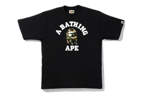 BAPE 1st Camo College Tee Black/Yellow Camo