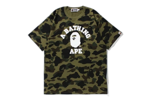 BAPE 1st Camo College Tee Green