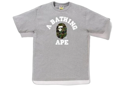 BAPE 1st Camo College Tee Grey