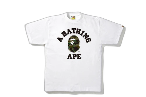 BAPE 1st Camo College Tee White
