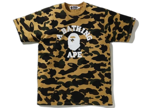 BAPE 1st Camo College Tee Tee Yellow