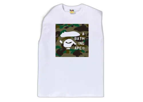 BAPE 1st Camo Face Tag Logo Tee White
