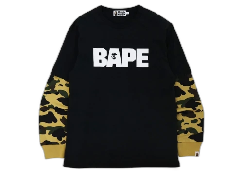 BAPE 1st Camo Layered L/S Tee Black