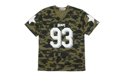 BAPE 1st Camo Mesh Football Jersey Green