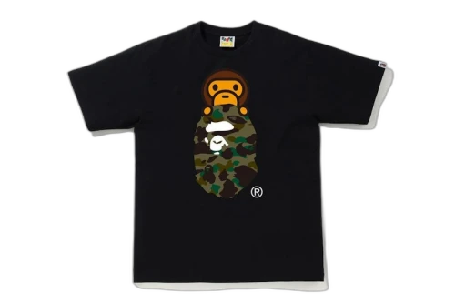 BAPE 1st Camo Milo On Ape Head Tee Black/Green