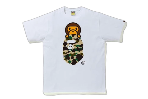BAPE 1st Camo Milo On Ape Head Tee White/Yellow