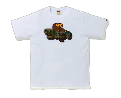 BAPE 1st Camo Milo on BAPE Tee White/Green