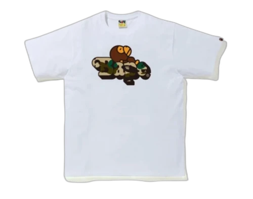 BAPE 1st Camo Milo on BAPE Tee White/Yellow