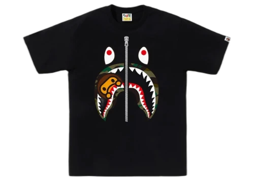 BAPE 1st Camo Milo Shark Tee Black/Green