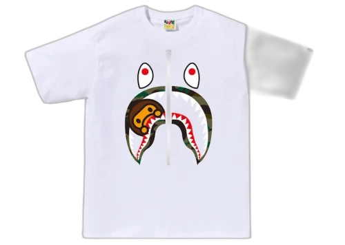 BAPE 1st Camo Milo Shark Tee White/Green