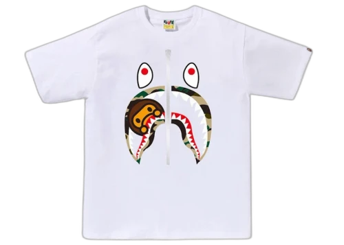 BAPE 1st Camo Milo Shark Tee White/Yellow