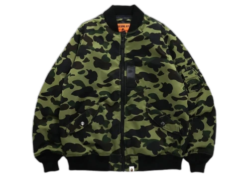 BAPE 1st Camo Nylon Twill MA-1 Green