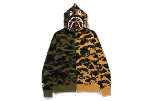 BAPE 1st Camo Separate Shark Full Zip Hoodie Green