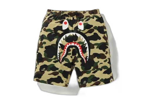 BAPE 1st Camo Shark Beach Pants Yellow