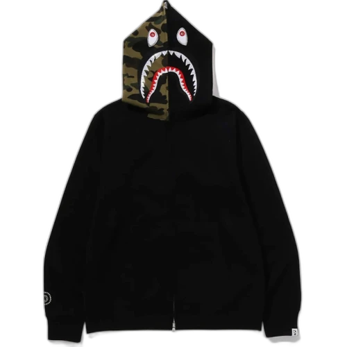 BAPE 1st Camo Shark Full Zip Hoodie Black