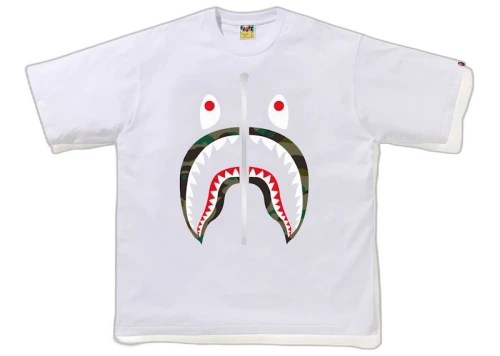 BAPE 1st Camo Shark Relaxed Fit Tee White/Green