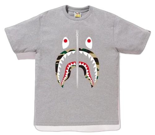 BAPE 1st Camo Shark Tee Tee Grey/Yellow