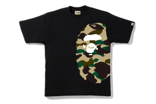 BAPE 1st Camo Side Big Ape Head Tee Black/Beige