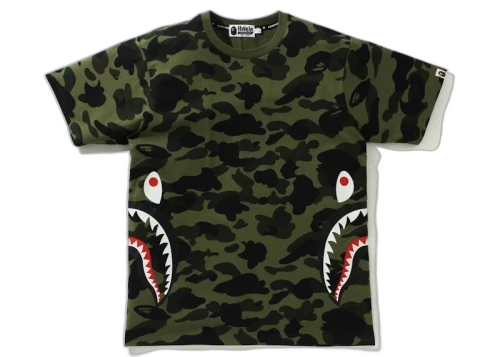 BAPE 1st Camo Side Shark Tee Green