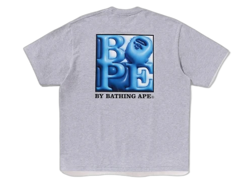 BAPE 3D Art Ape Head Relaxed Fit Tee Gray