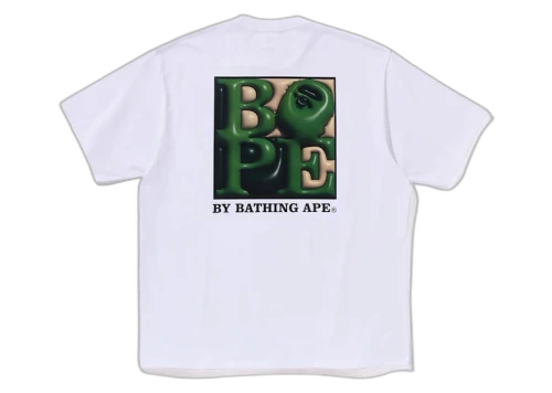 BAPE 3D Art Ape Head Relaxed Fit Tee White