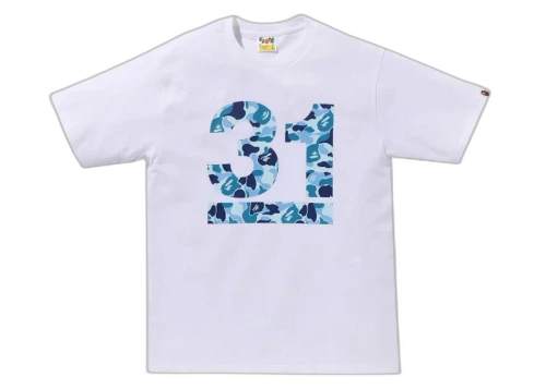 BAPE A Bathing Ape 31st Anniversary ABC Camo Tee White/Blue