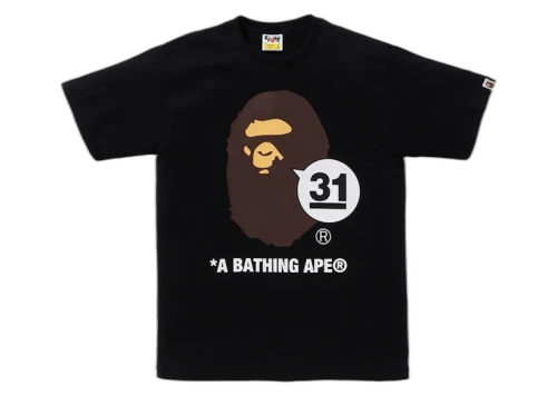 BAPE A Bathing Ape 31st Anniversary Ape Head Tee Black