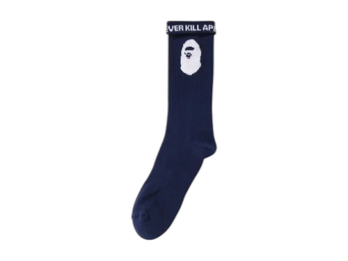 BAPE A Bathing Ape Ape Head Socks Navy