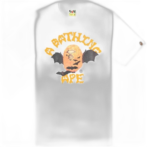 BAPE A Bathing Ape Halloween College Tee White