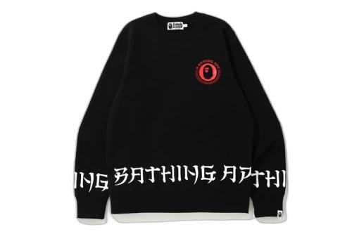 BAPE A Bathing Ape Lettered Crewneck Black