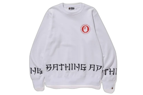 BAPE A Bathing Ape Lettered Crewneck White