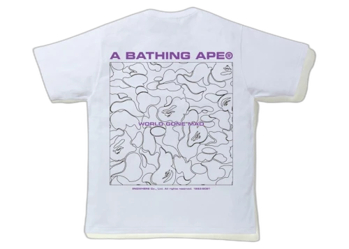 BAPE A Bathing Ape Line Camo Tee White