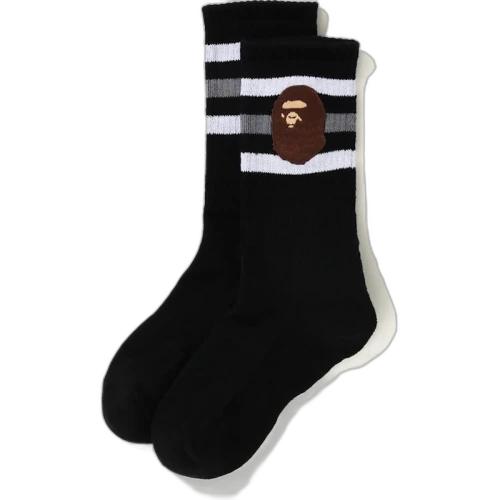 BAPE A Bathing Ape Men Ape Head Socks Black