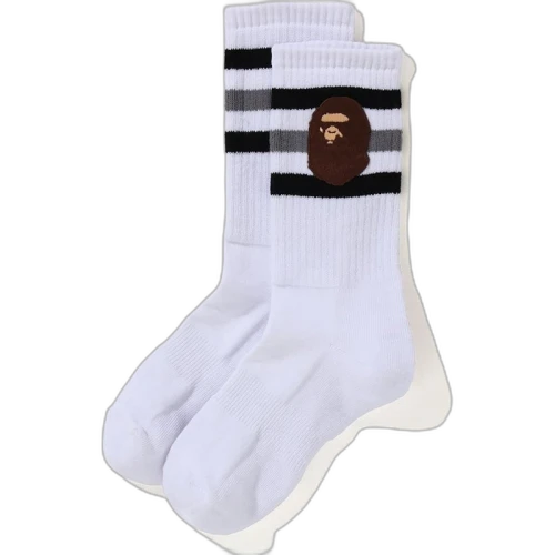 BAPE A Bathing Ape Men Ape Head Socks White