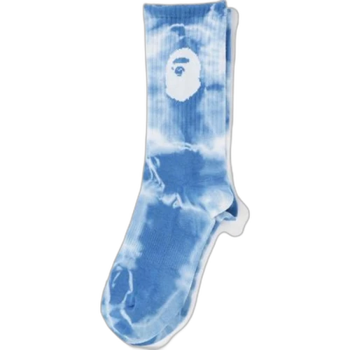 BAPE A Bathing Ape Men Ape Head Tie Dye Socks Blue