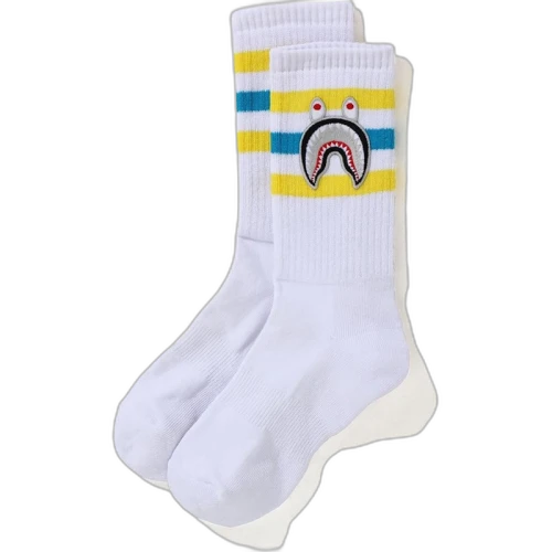 BAPE A Bathing Ape Men Shark Socks White
