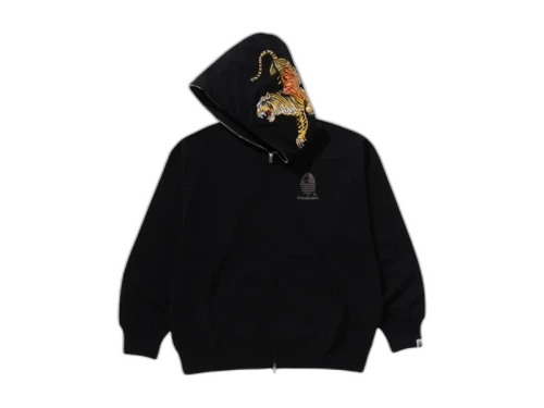 BAPE A Bathing Ape Tiger And Dragon Relaxed Fit Full Zip Hoodie Black