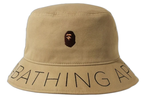 BAPE A Bathing Ape Twill Bucket Hat Beige