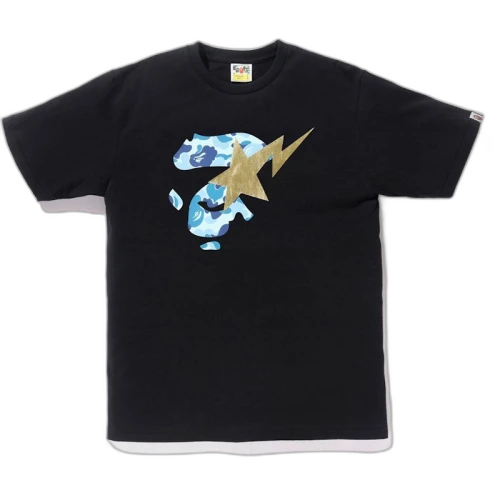 BAPE ABC Ape Face on Bapesta Tee Black/Blue