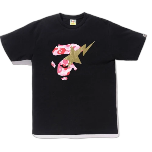 BAPE ABC Ape Face on Bapesta Tee Black/Pink
