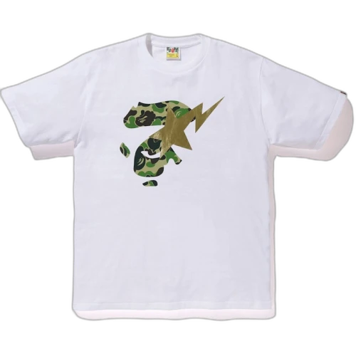BAPE ABC Ape Face on Bapesta Tee White/Green