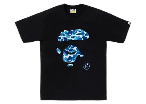 BAPE ABC Camo Ape Face Tee Black/Blue