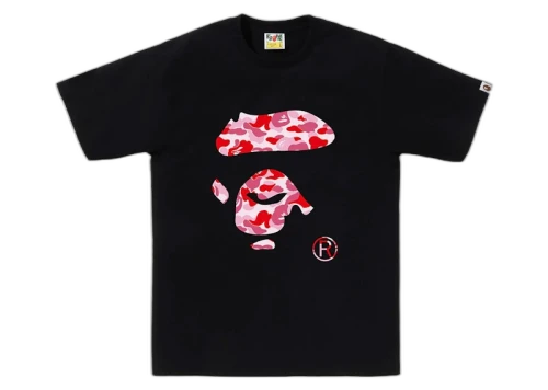BAPE ABC Camo Ape Face Tee Black/Pink