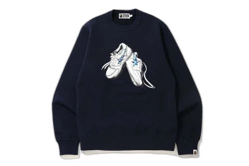 BAPE ABC Camo Bapesta Crewneck Navy