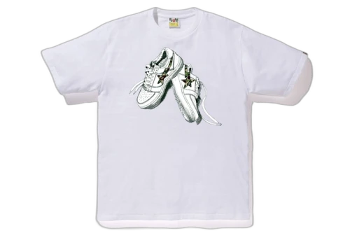 BAPE ABC Camo Bapesta Tee White/Green